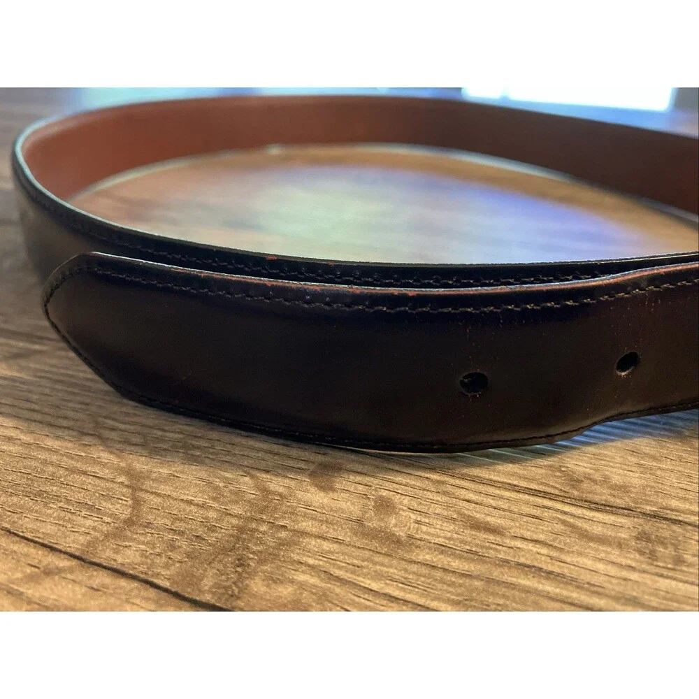 Vintage Coach #3921 Mens Cordovan Maroon Polished Cowhide Leather Belt Sz 34